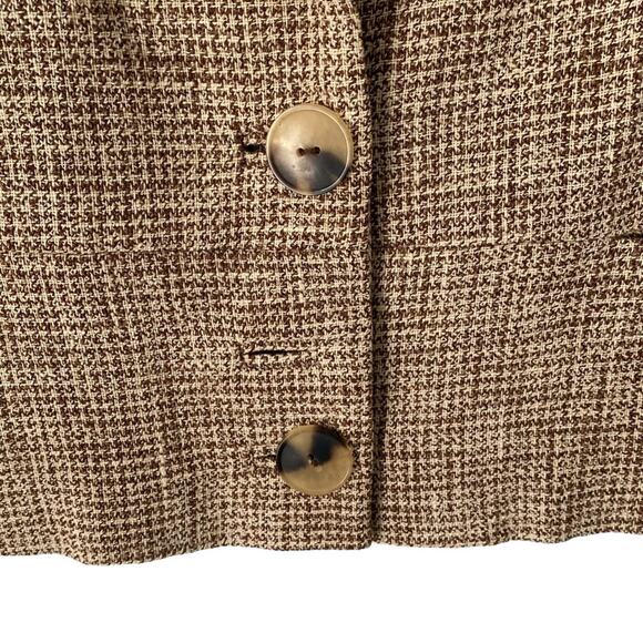Marni Milano Linen Wool Blend Crop Blazer Jacket Brown Cream size 42 Large - Picture 2 of 10